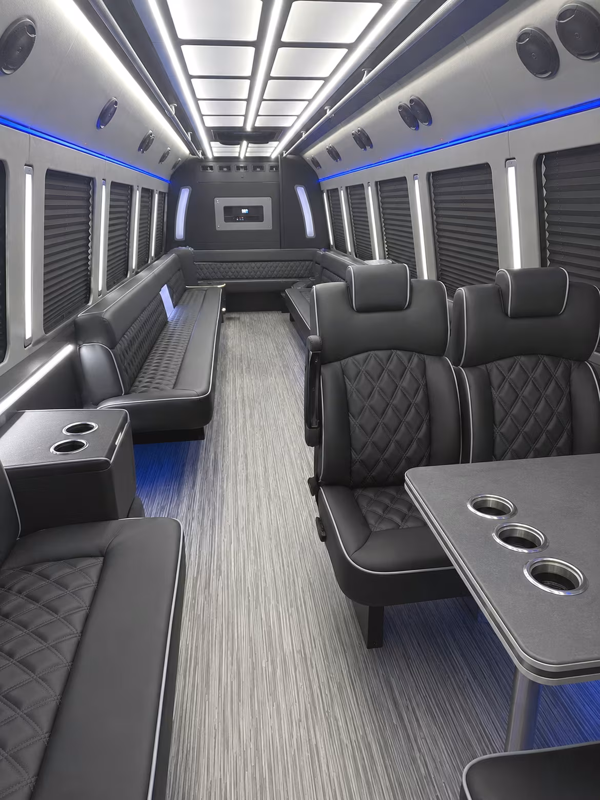 charleston 25 passenger party bus inside