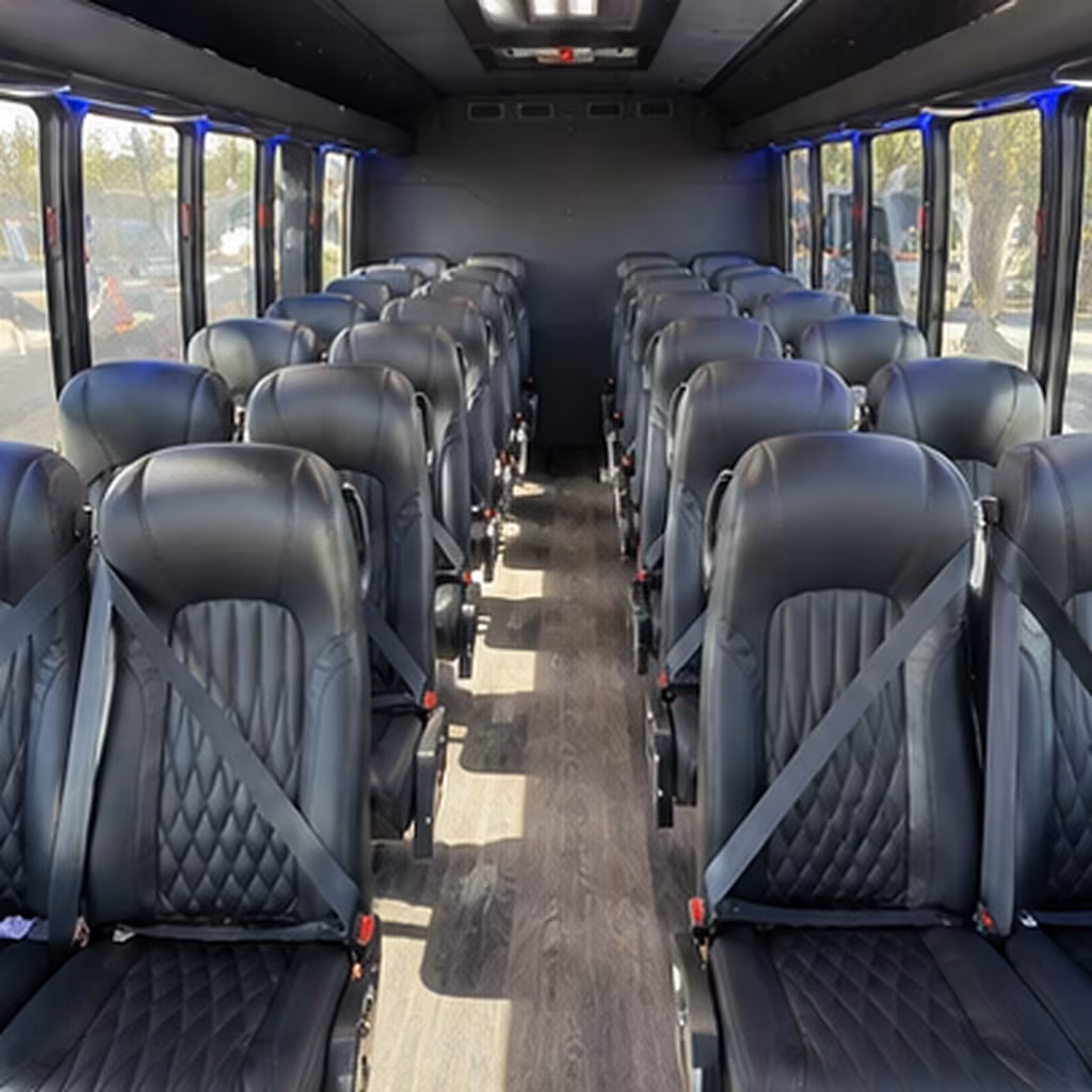 charleston 28 passenger minibus inside