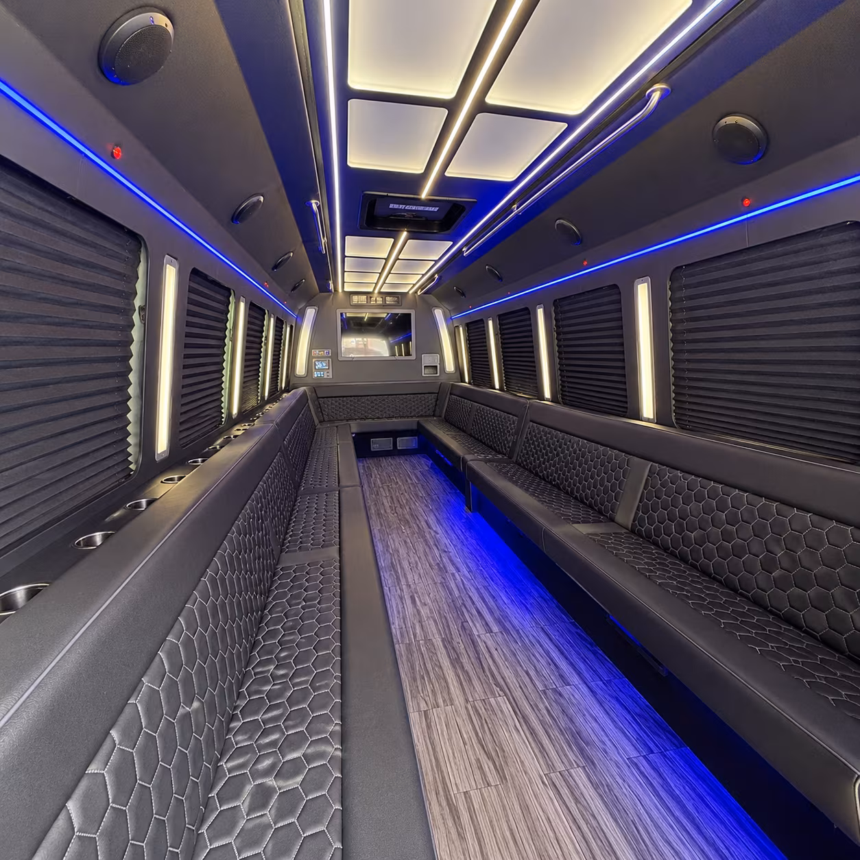 charleston 30 passenger party bus interior