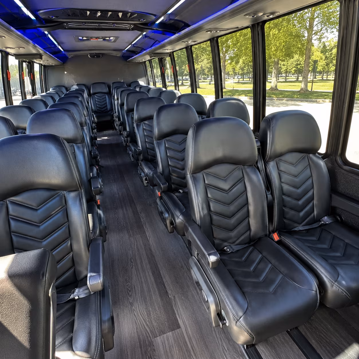 charleston 35 passenger minibus inside