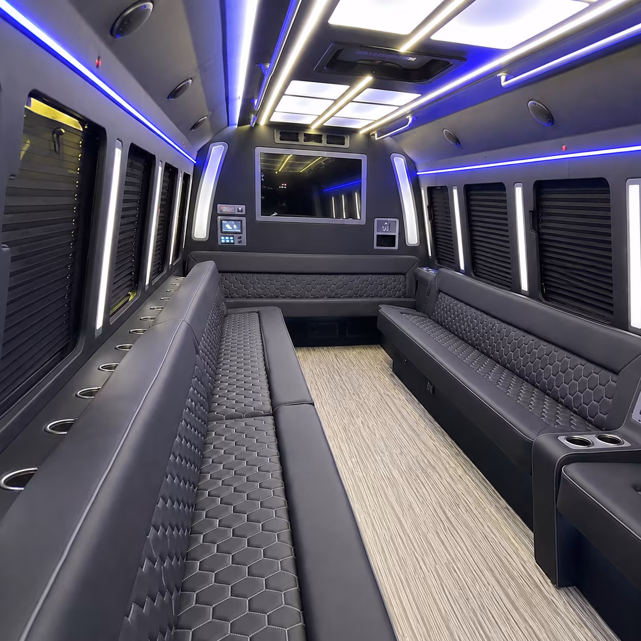 charleston 40 passenger party bus inside