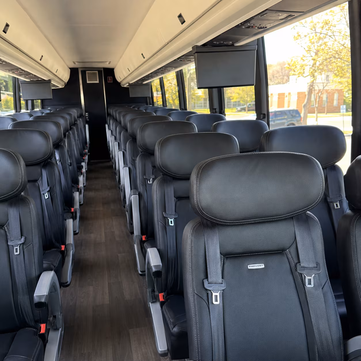 charleston 45 passenger charter bus inside
