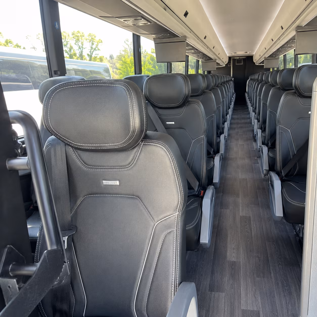 charleston 47 passenger charter bus interior