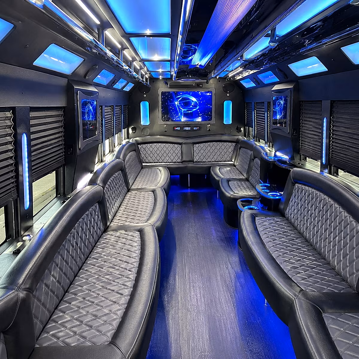 charleston 50 passenger party bus interior